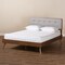 Baxton Studio Dilara Light Grey Upholstered Walnut Finished Queen Size Platform Bed 156-9408-9441 - alternate 7